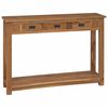vidaXL Tavolo consolle Naturale 110 x 30 x 80 cm Legno di teak solido