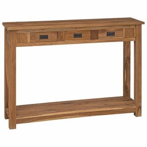 vidaXL Tavolo consolle Naturale 110 x 30 x 80 cm Legno di teak solido