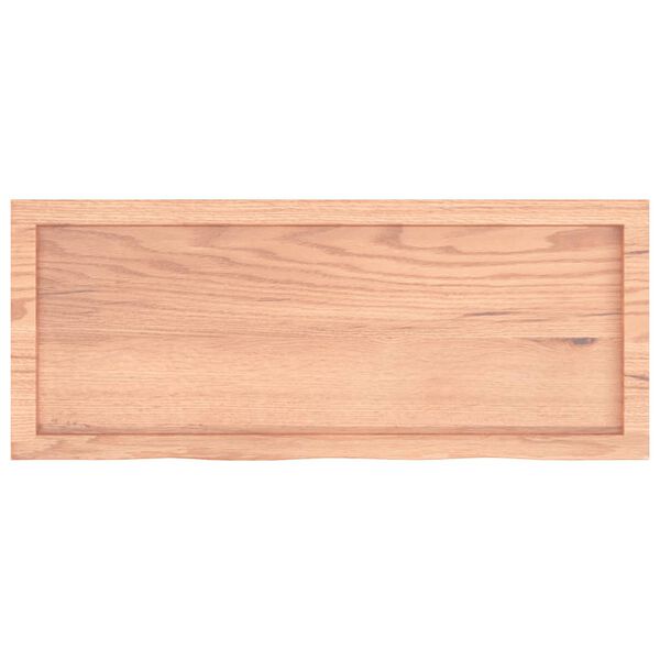 vidaXL Piano Bagno Marrone 100x40x(2-6) cm Legno Massello Trattato