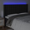 vidaXL Testiera a LED Nera 147x16x118/128 cm in Similpelle