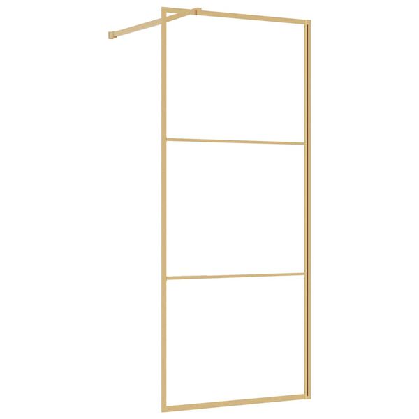 vidaXL Parete per Doccia Walk-in Vetro Trasparente ESG 80x195 cm Oro
