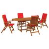vidaXL Set da pranzo da giardino 5 pezzi Naturale