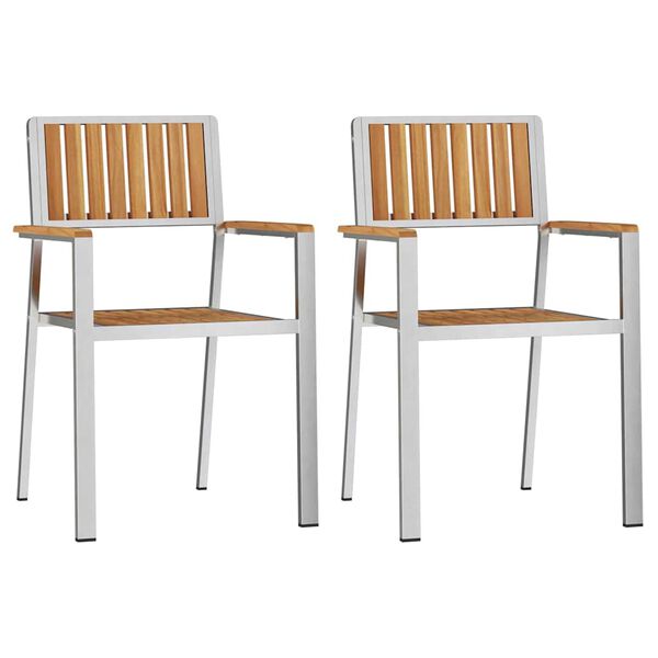 vidaXL SediadaGiardino 2 pcs Marrone 56x54,5x87cm Teak solido