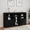vidaXL Credenza con Luci LED Nera 181,5x37x100 cm