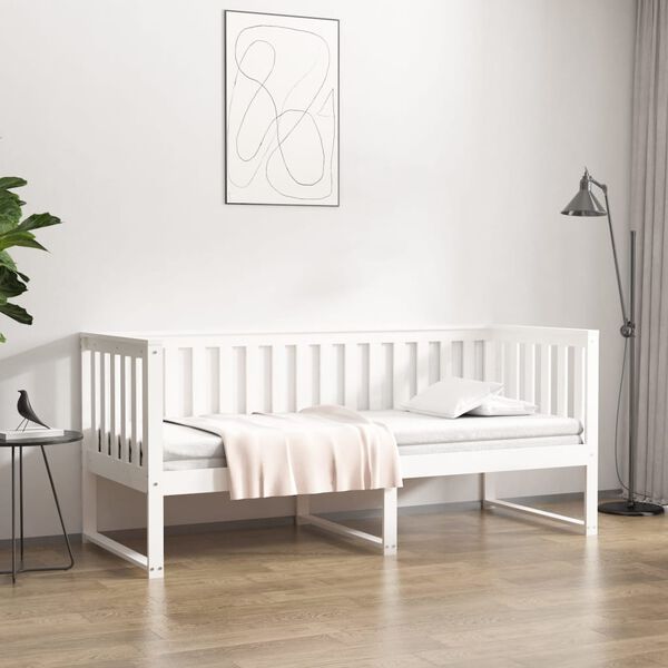 vidaXL Dormeuse senza Materasso Bianca 80x200 cm Legno Massello Pino