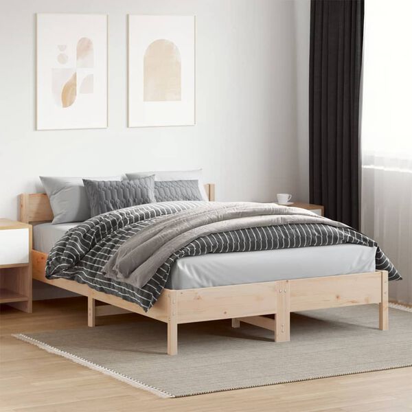 vidaXL Letto senza Materasso 140x200 cm in Legno Massello di Pino