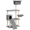 vidaXL Albero per Gatti con Tiragraffi in Sisal Grigio Chiaro 131 cm