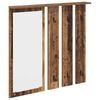 vidaXL Appendiabiti a muro con specchio Legno vecchio 84 x 10 x 80 cm
