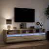 vidaXL Mobile TV a Parete con LED Rovere Sonoma 180x31x45 cm