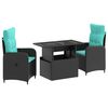 vidaXL Set da pranzo per esterni 3 pz polyrattan
