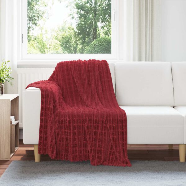 vidaXL Coperte da Pile 6 pcs Rosso Bordeaux 150 x 130 cm Panno