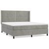 vidaXL Giroletto a Molle con Materasso Grigio Chiaro 160x200cm Velluto