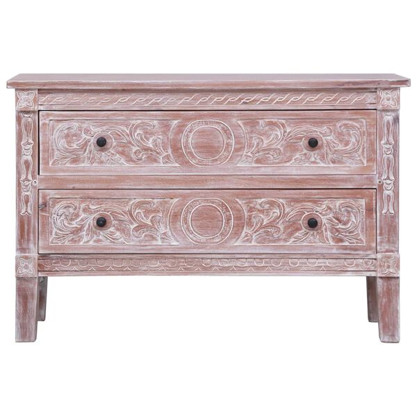 vidaXL Credenza con 2 Cassetti 90x30x60 cm in Legno Massello di Mogano