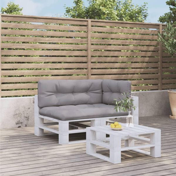 vidaXL Cuscini per Pallet 3 pz Grigi in Tessuto