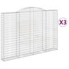 vidaXL Cesti Gabbioni ad Arco 3 pz 300x30x200/220 cm Ferro Zincato
