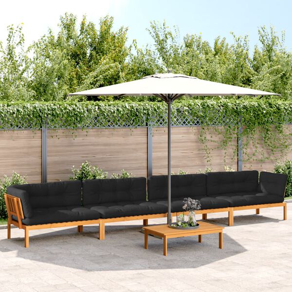vidaXL Set Divano Pallet Giardino 5pz con Cuscini Massello Acacia