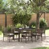 vidaXL Set da Pranzo per Giardino 7 pcs Marrone polyrattan