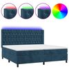 vidaXL Letto a Molle con Materasso e LED Blu Scuro 200x200 cm