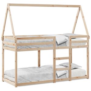 vidaXL Letto a Castello con Tetto 80x200 cm in Legno Massello di Pino