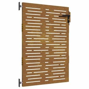 vidaXL Cancello da giardino 85x125 cm in acciaio Corten design quadrato