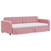 vidaXL Divano Letto Estraibile con Cassetti Rosa 80x200 cm Velluto