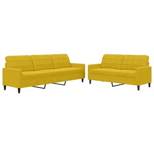 vidaXL Set di Divani 2 pz con Cuscini giallo in Velluto