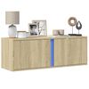 vidaXL Mobile TV a Parete con Luci LED Rovere Sonoma 100x31x35 cm