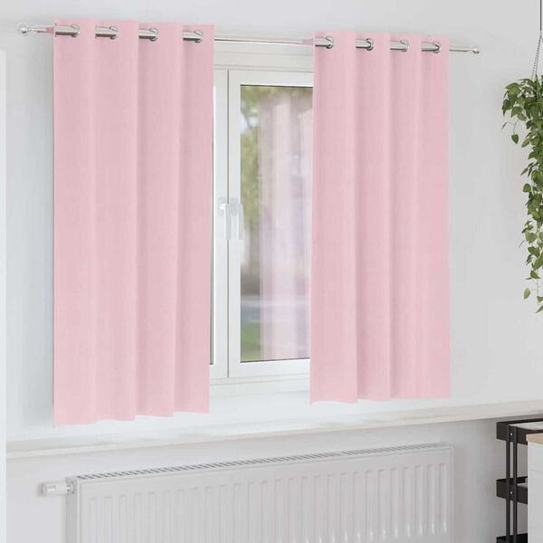 vidaXL Tende Blackout con Anelli 2 pcs Rosa baby 175 x 140 cm