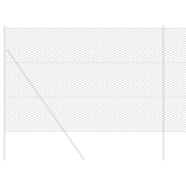 vidaXL Recinzione esagonale Grigio 1.6 x 25 m Acciaio