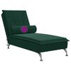 vidaXL Chaise Longue Massaggi con Capezzale Verde Scuro in Velluto