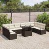 vidaXL Set Divano da Giardino 11 pcs Marrone e Crema polyrattan