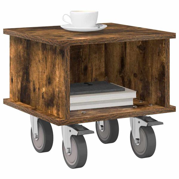 vidaXL Supporto TV Rovere fum&eacute; 37 x 35 x 35 cm Legno multistrato