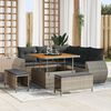 vidaXL Set Divano da Giardino 8 pcs Grigio polyrattan