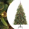 vidaXL Albero di Natale artificiale pieghevole con coni Verde 240 cm