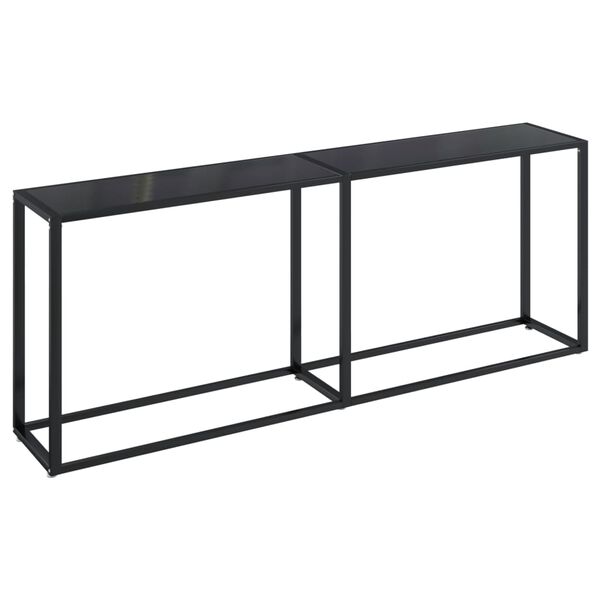 vidaXL Tavolo Consolle Nero 200x35x75,5 cm in Vetro Temperato