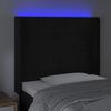 vidaXL Testiera a LED Nera 103x16x118/128 cm in Velluto