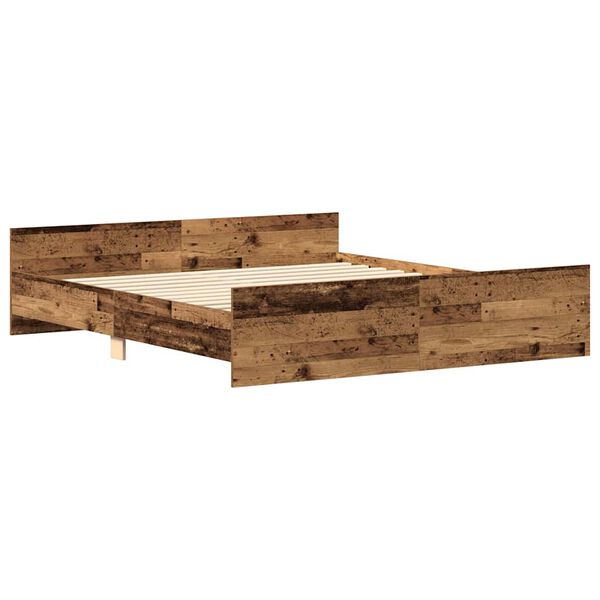 vidaXL Giroletto senza Materasso Legno Antico 160x200 cm in Truciolato