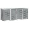 vidaXL Stoccaggio contenitore a ruote Grigio 276 x 77,5 x 112,5 cm