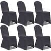 vidaXL Fodera Elastica per Sedie 6 pz. Antracite