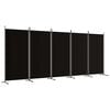 vidaXL Divisorio a 5 Pannelli Nero 433x180 cm in Tessuto