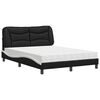 vidaXL Letto con Materasso Hvar Nero e Bianco 140x200 cm in Similpelle