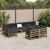 vidaXL Set Divani da Giardino 9pz con Cuscini Legno Impregnato di Pino