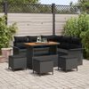 vidaXL Set Divano da Giardino con cuscino 9 pcs Nero polyrattan
