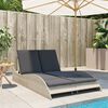 vidaXL Lettino con Cuscini Grigio Chiaro 114x205x73 cm in Polyrattan