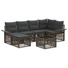 vidaXL Set Divano da Giardino 7 pcs Grigio polyrattan