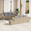 vidaXL Set Divano da Giardino con cuscino 7 pcs Beige e Grigio Chiaro