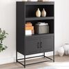 vidaXL Credenza Nera 68,5x38,5x123,5 cm in Acciaio