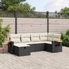 vidaXL Set Divano da Giardino 6 pz con Cuscini Nero in Polyrattan