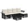 vidaXL Set Divano da Giardino 6 pz Nero polyrattan