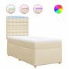 vidaXL Giroletto a Molle con Materasso Crema 90x200 cm inTessuto